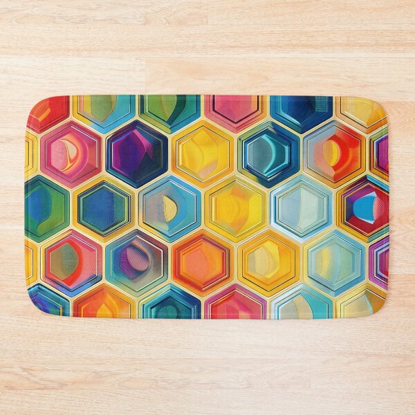 Item preview, Colorful hexagon wallpaper pattern designed and sold by dcrc.