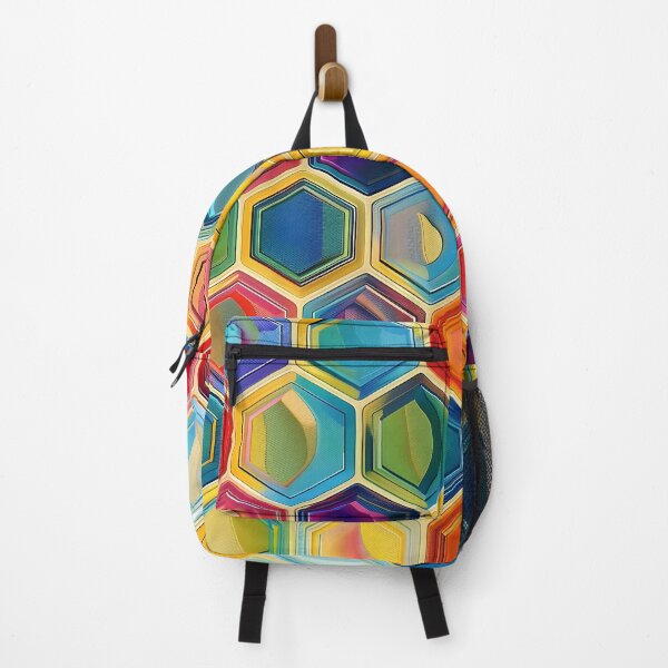 Item preview, Colorful hexagon wallpaper pattern designed and sold by dcrc.