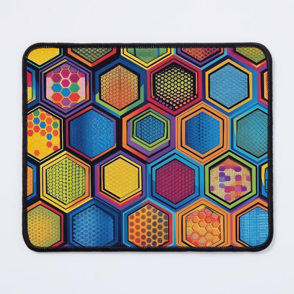Item preview, colorful hexagon wallpaper pattern, designed and sold by dcrc.