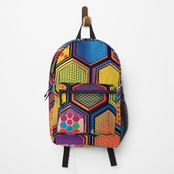 Item preview, colorful hexagon wallpaper pattern, designed and sold by dcrc.
