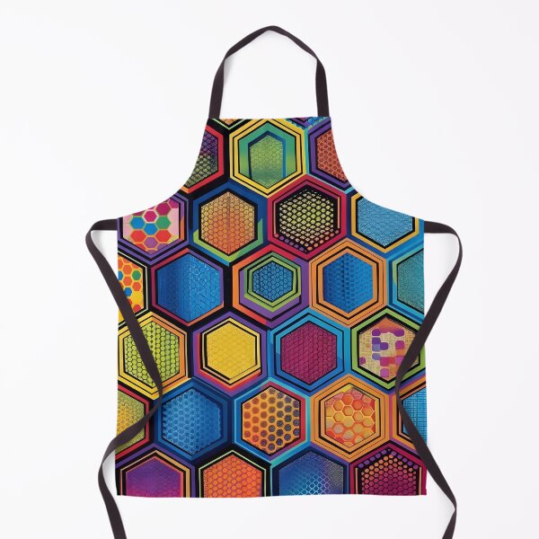 Item preview, colorful hexagon wallpaper pattern, designed and sold by dcrc.