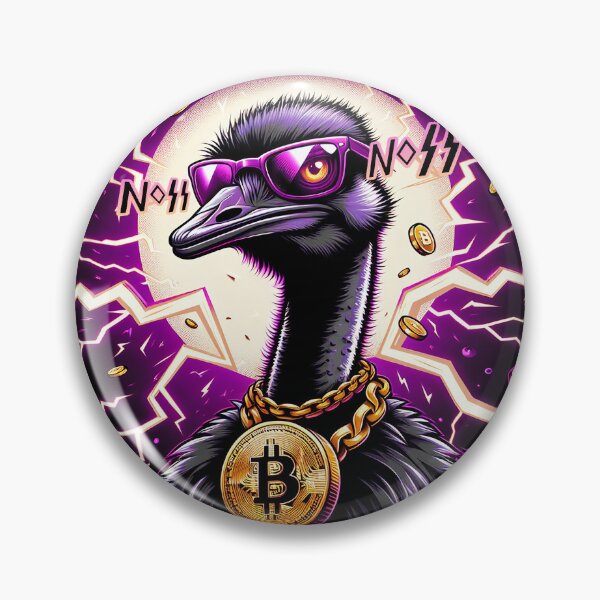 Item preview, $NOSS "Crypto Elegance: Lightning Ostrich with BTC Necklace" designed and sold by zzz888.