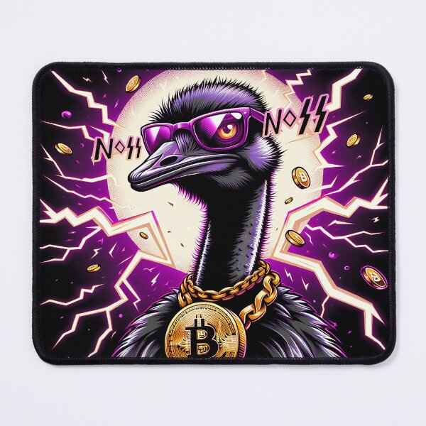 Item preview, $NOSS "Crypto Elegance: Lightning Ostrich with BTC Necklace" designed and sold by zzz888.