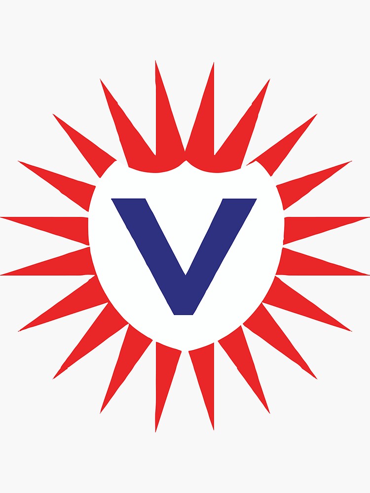 Thumbnail 3 of 3, Sticker, Vogelsang Patriotic V Shield designed and sold by VogelsangGear.