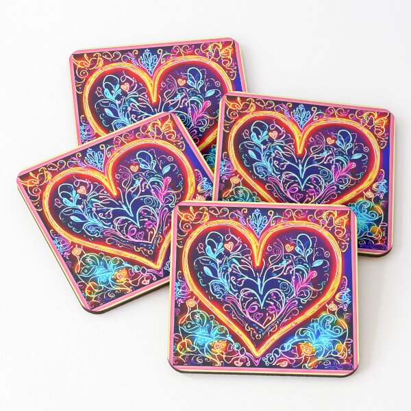 Item preview, Neon Heartbeat: Colorful Painting Design designed and sold by Health And Fitness Posts e-Store.