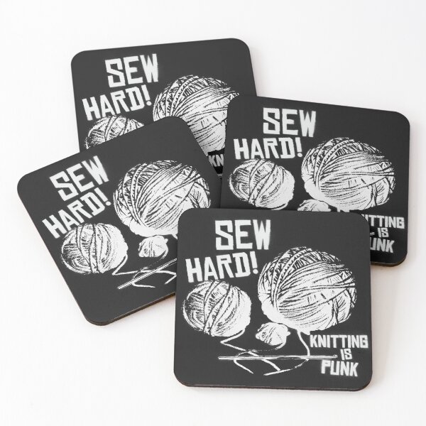 Item preview, Sew Hard! Knitting Is Punk - White designed and sold by psychdilettante.