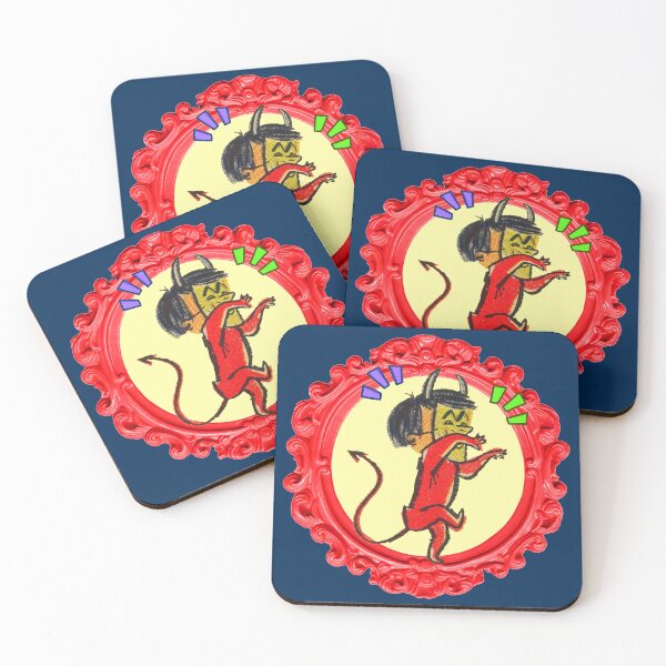 Item preview, Cute and funny design of a little red devil inside a red frame designed and sold by thgalleryit.