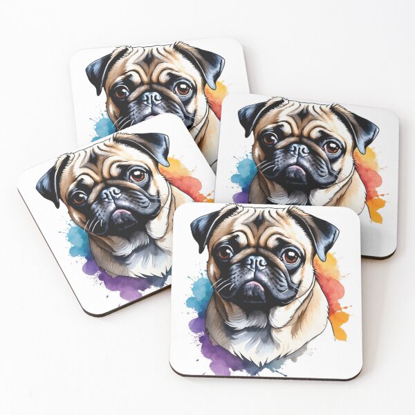 Artikelvorschau, Mops-Aquarell entworfen und verkauft von crownsforall.