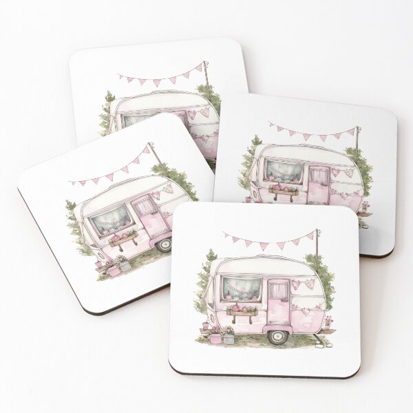 Item preview, Cute retro caravan pink designed and sold by Chugai.