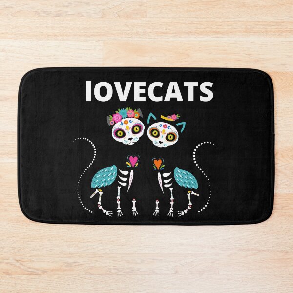 Item preview, Lovecats - cat couple in sugar skull design designed and sold by CorvusLunaArt.