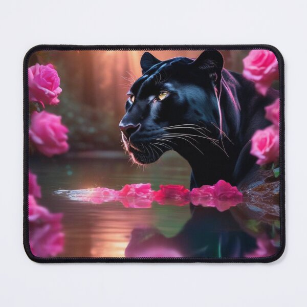 Item preview, The Panther with Pink Roses designed and sold by JZDezignsz.