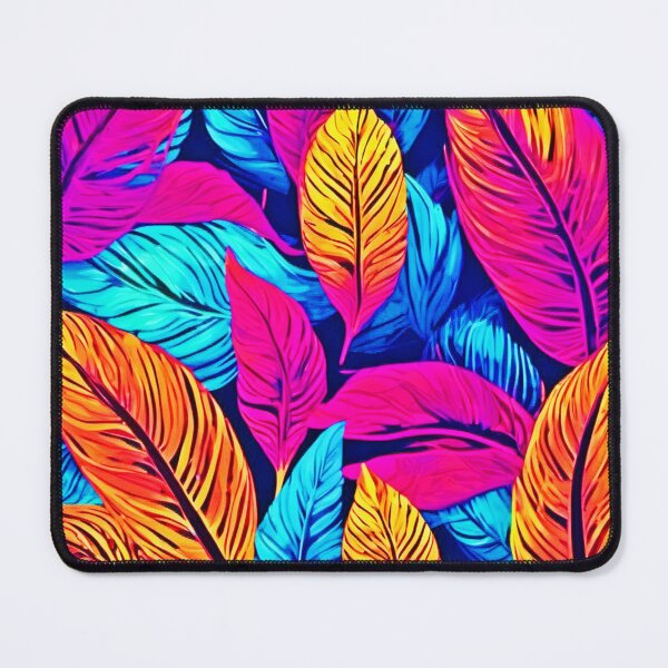 Item preview, Neon Foliage: Colorful Leaf Painting designed and sold by Health And Fitness Posts e-Store.