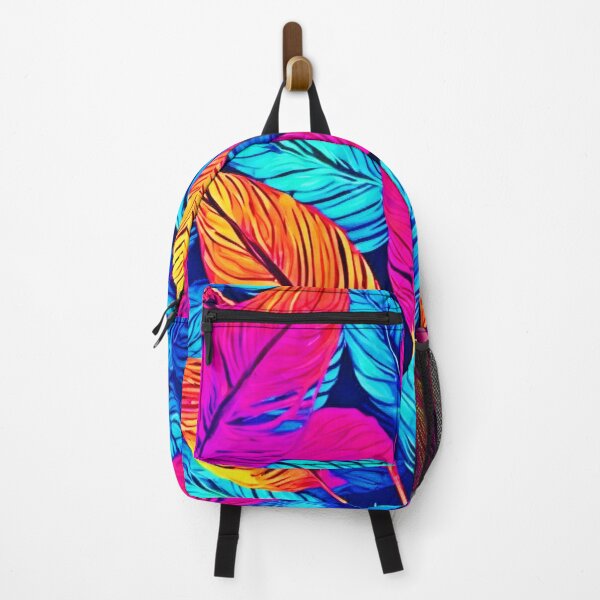 Item preview, Neon Foliage: Colorful Leaf Painting designed and sold by Health And Fitness Posts e-Store.