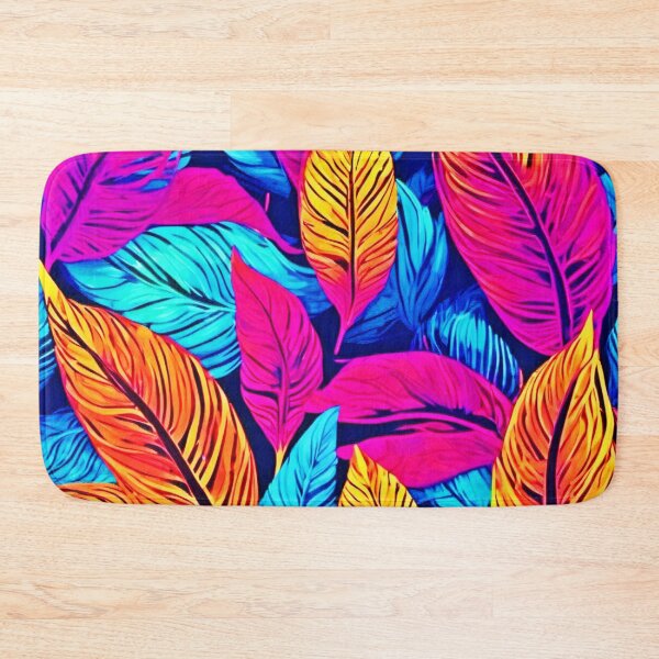 Item preview, Neon Foliage: Colorful Leaf Painting designed and sold by Health And Fitness Posts e-Store.