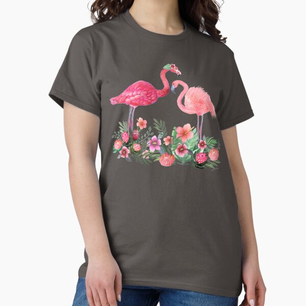Item preview, Flamingo with Tropical Flowers by Magenta Rose Designs designed and sold by MagentaRose.
