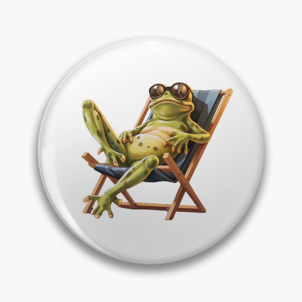 Item preview, Cute frog chilling in a deck chair designed and sold by Chugai.