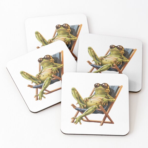 Item preview, Cute frog chilling in a deck chair designed and sold by Chugai.