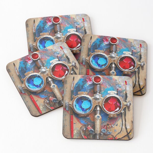 Item preview, Steampunk Goggles Graffiti On Wood designed and sold by Lee Hiller Designs.