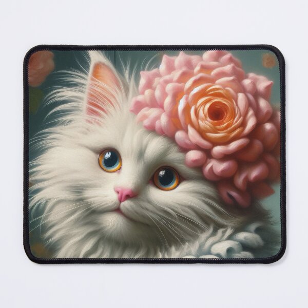 Item preview, Elegance in white: The flower cat designed and sold by Girih.