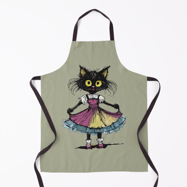 Item preview, small black cat grumpy with thin legs in a dress designed and sold by Firas Aljazzar.