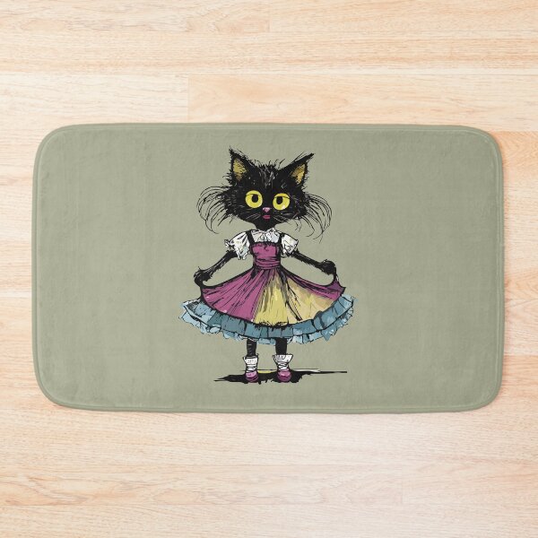 Item preview, small black cat grumpy with thin legs in a dress designed and sold by Firas Aljazzar.