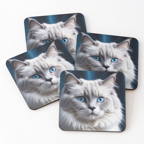 Item preview, Adorable blue ragdoll cat with fluffy fur designed and sold by Grzegorz Majerski.