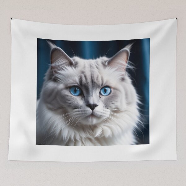 Item preview, Adorable blue ragdoll cat with fluffy fur designed and sold by Grzegorz Majerski.