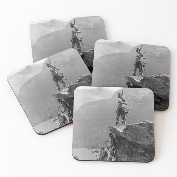 Item preview, The Eagle's Lookout -. Blackfoot tribe members at Glacier National Park in Montana, 1913 black and white photograph designed and sold by Jéanpaul  Ferro.