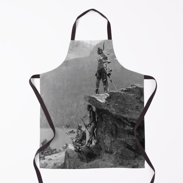 Item preview, The Eagle's Lookout -. Blackfoot tribe members at Glacier National Park in Montana, 1913 black and white photograph designed and sold by Jéanpaul Ferro.