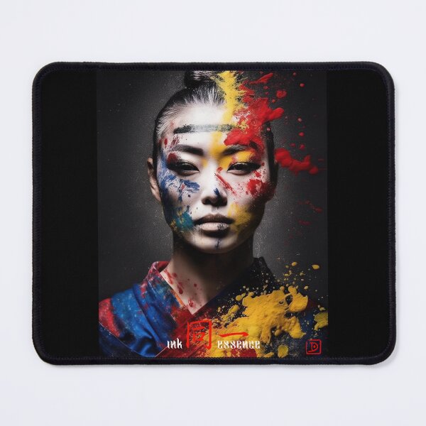 Item preview, Ink Essence - Japanese Aesthetic Surreal Kanji Symbol Portrait Painted Face Art 100 designed and sold by MadeByRobots.