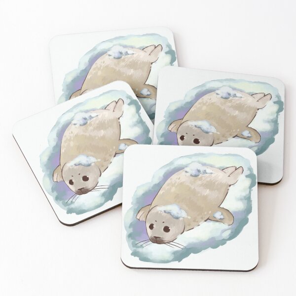 Item preview, Cute baby sea lion covered in snow drawing designed and sold by Asutip.