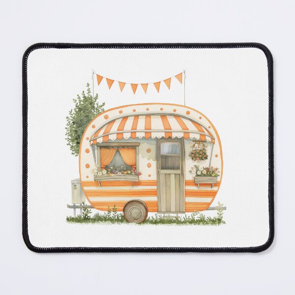 Item preview, Cute retro caravan orange designed and sold by Chugai.