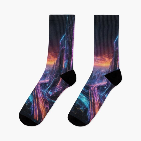 Item preview, Dawn in a cyberpunk city designed and sold by Universe-Aliens.