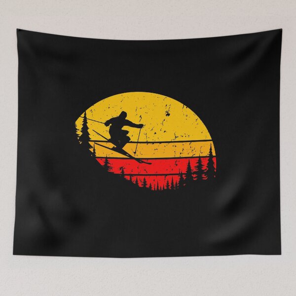 Item preview, Ski , Skier,  mountains , retro sunset designed and sold by dmtdc.