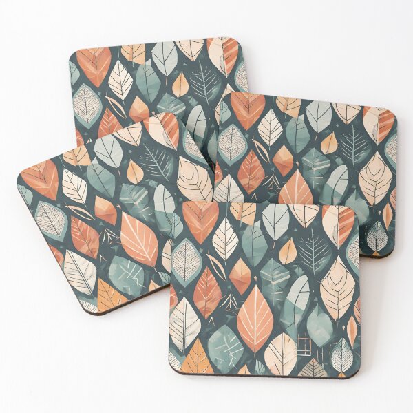Item preview, leaves painting cartoon tyle for mug  designed and sold by DigiArtNDesign.