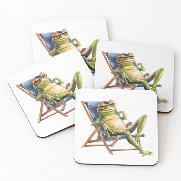 Item preview, Cute frog chilling in a deck chair designed and sold by Chugai.