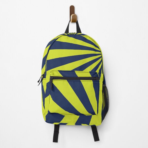 Item preview, Acid Green and dark blue sun ray pattern designed and sold by LinDraws.