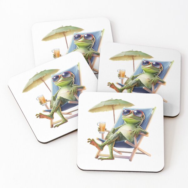 Item preview, Cute frog chilling in a deck chair designed and sold by Chugai.