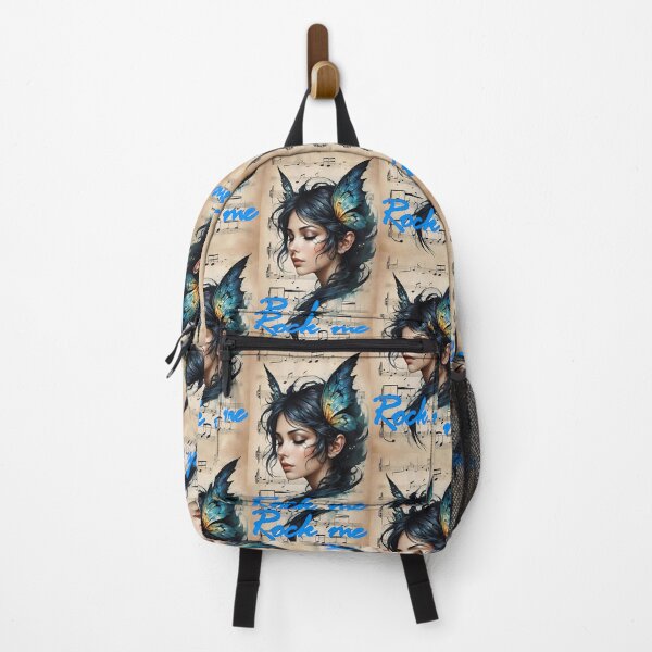 Item preview, Rock me.Profil de femme rêveuse sur fond de partition musicale designed and sold by Creativesphotos.
