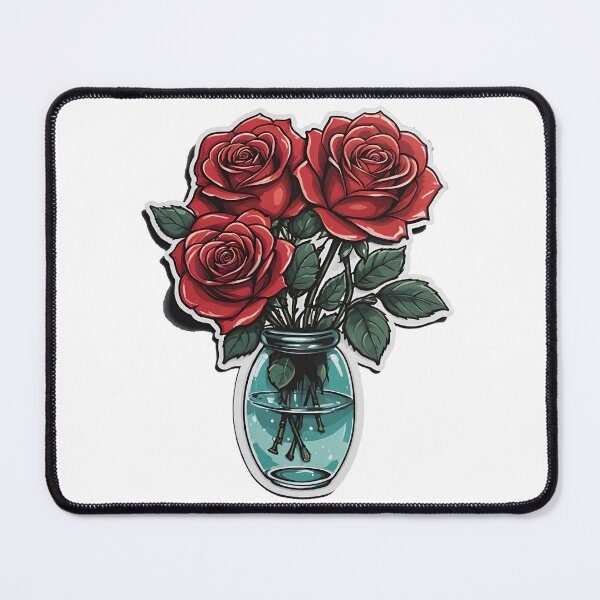 Item preview, Lovely roses in a glass vase designed and sold by anunusualwoman.