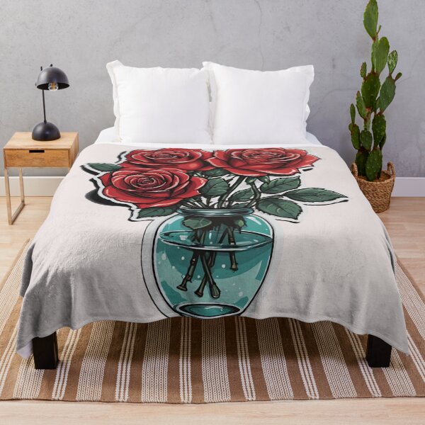 Item preview, Lovely roses in a glass vase designed and sold by anunusualwoman.