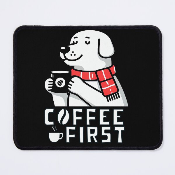 Item preview, Funny Saying Coffee Sarcastic Cute Phrase Humor Joke Dog drinking designed and sold by Glitch Core.