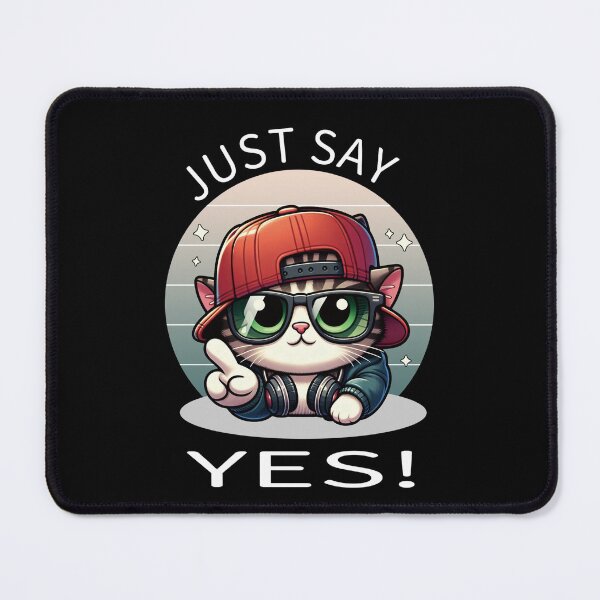 Item preview, Cat with headphones - JUST SAY YES! designed and sold by perfect-radius.