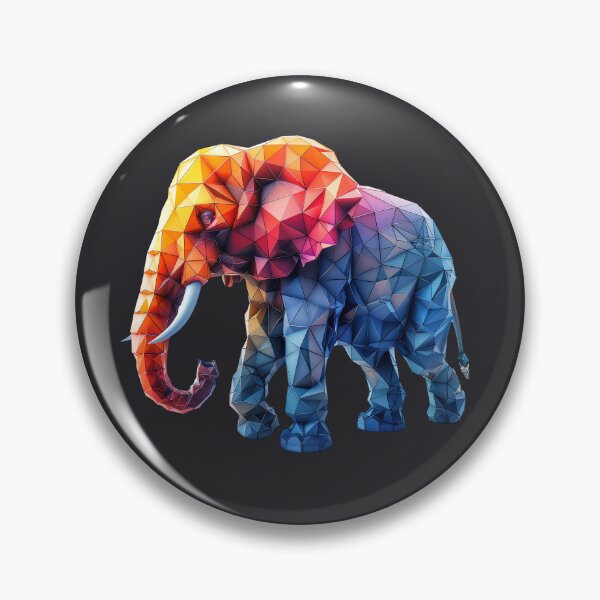 Artikelvorschau, Bunter polygonaler Elefant entworfen und verkauft von aivisionsart.
