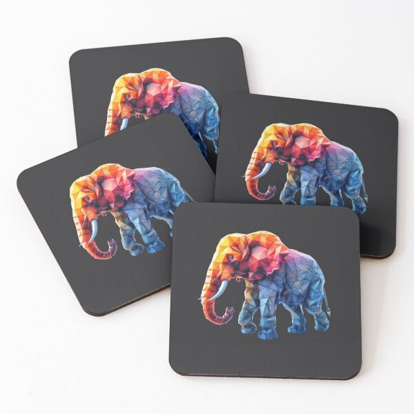 Artikelvorschau, Bunter polygonaler Elefant entworfen und verkauft von aivisionsart.