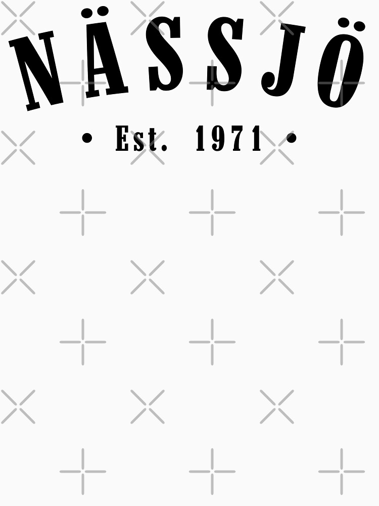 Thumbnail 7 of 7, Classic T-Shirt, Nässjö Jönköping County Sweden Est. 1971 Black Letter Sverige designed and sold by establishedwear.