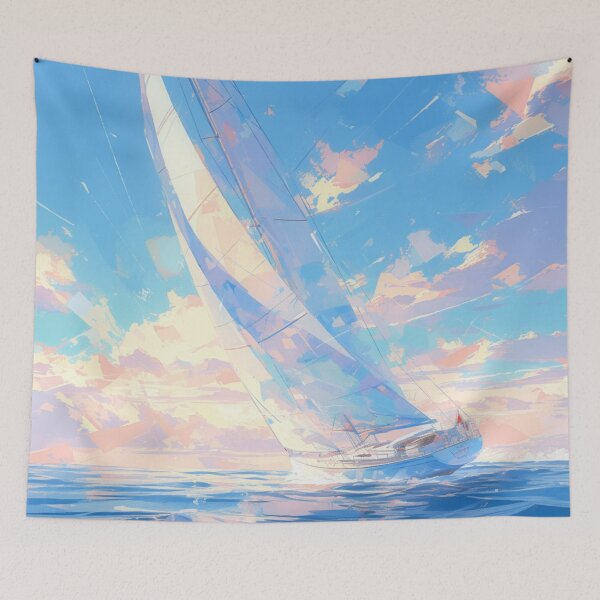 Item preview, Blue Sailboat 7 designed and sold by Dawn van Doorn.