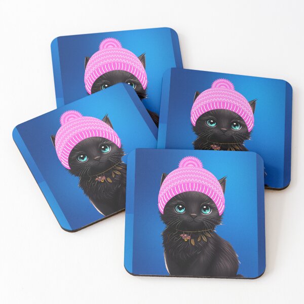 Item preview, Cute kitten in pink hat designed and sold by Cookie Monster Designs.