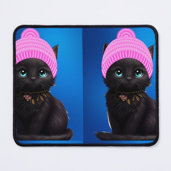 Item preview, Cute kitten in pink hat designed and sold by Cookie Monster Designs.
