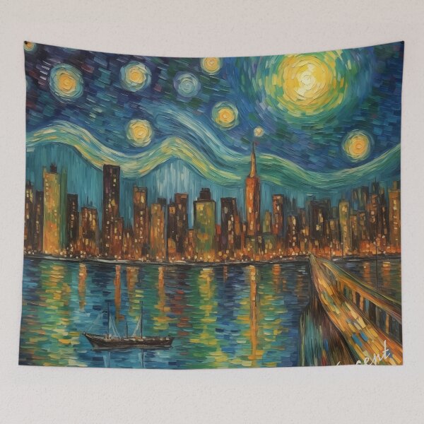 Item preview, Vincent Van Gogh's Night in NYC designed and sold by Obibobishop.